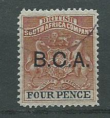 Nyasaland BCA SG 3 Used clipped corner perf  darker shade