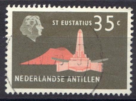 Netherlands Antilles  #251  used  1959   Juliana  35c  obelisk