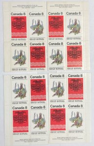 CANADA 1974 #573a Pacific Coast Indians Set of 4 Plate Blocks - MNH