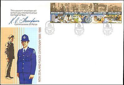 1986 NEW ZEALAND FIRST DAY COVER POLICE CENTENARY  WITH C...