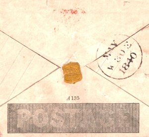 GB 1840 MULREADY *MAY DATE* Envelope Edinburgh MX Cover WAFER SEAL c£1,200- 832a 