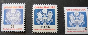 Small Lot of US Official Mail Stamps – Different Values – MNH