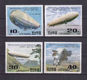 Korea 1988 Aviation Zeppelin History SC2764-2767 4v Stamps Set MNH