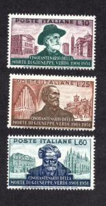 Italy  #594-596  MNH   1951    Verdi