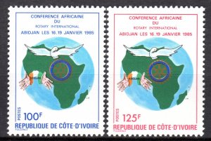 Ivory Coast 1985 Sc#734/735 ROTARY INTERNATIONAL CONFERENCE Set (2) MNH