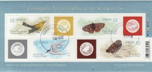 Canada 2008 Endangered Species Souvenir Sheet, #2285 Used