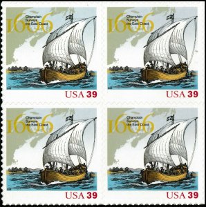 US 4073 Champlain Surveys the East Coast 39c block (4 stamps) MNH 2006