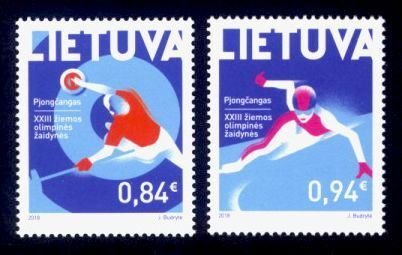 Lithuania Sc# 1121-2 MNH Winter Olympic Games 2018