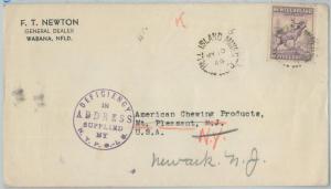 72399 -  NEWFOUNDLAND - POSTAL HISTORY:  Cover to USA 1946 BELL ISLAND MINES