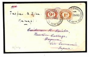 Papua New Guinea POSTAGE DUES Cover 1963 Unpaid 9d 1d {samwells-covers}W07b