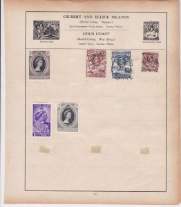 Gibraltar Gilbert & Ellice Islands & Gold Coast Stamps on Album Page ref R18934