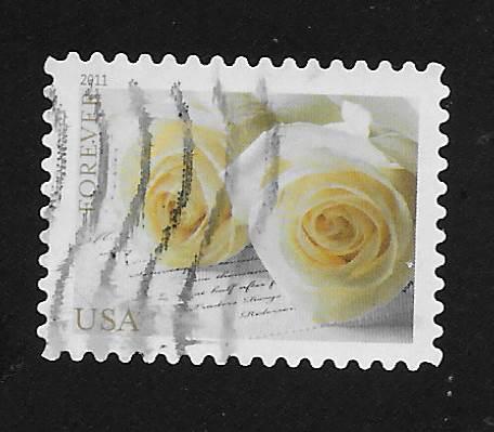 SC# 4520 - (44c) - Wedding Roses - Used Single Off Paper