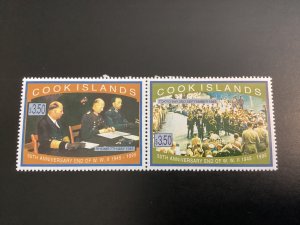 Cook Islands #1198 mint never hinged pair 50th anniversary end of WWII