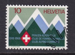 Switzerland  #487  cancelled  1968 mountains women`s alpine club 10c