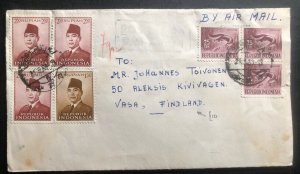 1960 Sourabaja Indonesia  Airmail cover To Vasa Finland