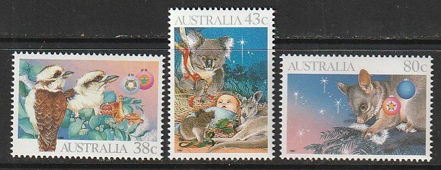 1990 Australia - Sc 1194-6 - MNH VF - 3 singles - Christmas