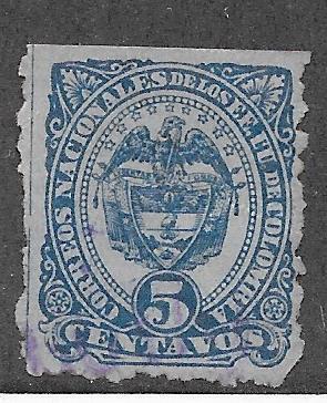 Colombia #118  5c blue (U)  CV $1.50