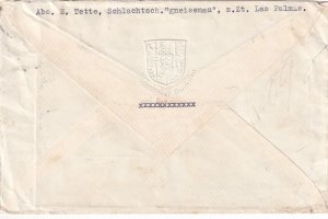 Germany: 1939 KMS Gneisenau, Las Palmas, Spain to Kiel Germany A/M ... (M7005)