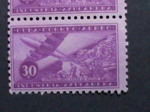 ​CUBA-1954  AIRMAIL-SC # C102  68 YEARS OLD STAMPS- MNH BLOCK-VF-LAST ONE