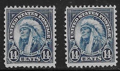 USA 695 x2  mnh,  2018 SCV $12.50   left stamp has small corner crease  - 5497