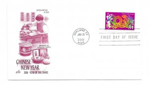 3500  Lunar New Year 2001, Year of the Snake, ArtCraft FDC