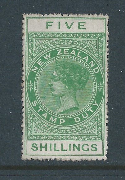 New Zealand #AR6 Mint No Gum 5sh Postal Fiscal Stamp