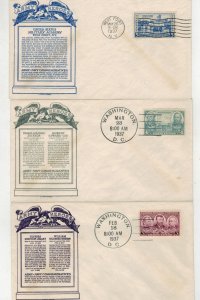 1937ARMY  NAVY HEROES CMPLT SET OF 10 ANDERSON COLOR CACHETS WEST POINT ETC