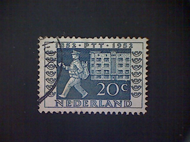 Netherlands, Scott #335, used (o), 1952, Postman, 20cts, gray blue