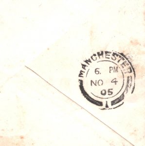 GB Lancs RAILWAY Cover 2d Letter Stamp 1905 *Oldham Rd Manchester* Station R145d 