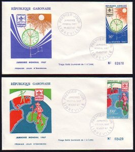 Gabon, Scott cat. C56-C57. Idaho Scout Jamboree issue. First day cover. ^