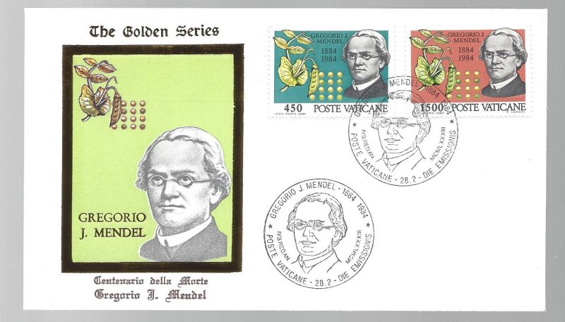 Vatican, 729-30, Gregor Mendel Golden Ser. First Day Cover (FDC), Used