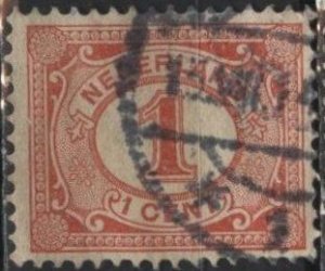 Netherlands 56 (used) 1c numeral, red (1898)