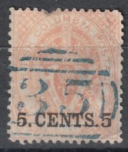 British Columbia #9 with Victoria #35 Cancel,  Pulled perf w/sm thin ,   (~1674)