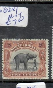 NORTH BORNEO  5C ELEPHANT     SG  281   MOG         P0314A