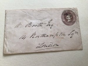 Queen Victoria 1d pink envelope  1858 London  A13834