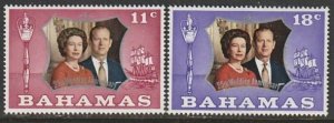 1972 Bahamas - Sc 344-5 - MH VF - 2 single - Royal Wedding Anniversary