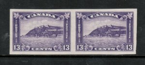 Canada #201a Extra Fine Never Hinged Imperf Pair **With Certificate**