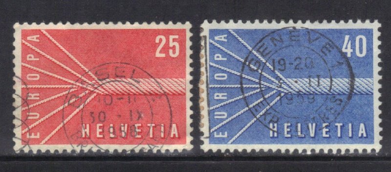 SWITZERLAND  SCOTT# 363-364  USED 1957  EUROPA