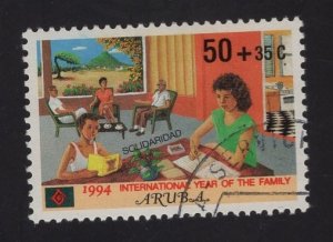 Aruba   #B35  used  1994   solidarity  year of the family 50c + 35c