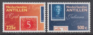 Netherlands Antilles 854-855 Stamp on Stamp MNH VF