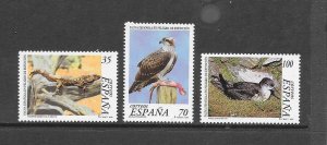 BIRDS - SPAIN #2978-80  MNH