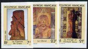 French Polynesia 1983 Religious Sculptures imperf set of ...