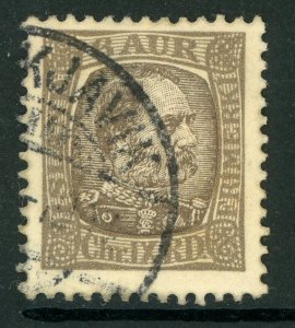 Iceland 1902 Christian IX 6a Gray Brown Perf 13 Scott # 37 VFU C673