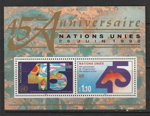 1990 UN-Geneva - Sc 190 - MNH VF - Mini sheet - 45th anniversary