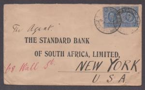 **Kenya, Uganda & Tanzania Cover, 1919, SC# 6 (Pair) to New York