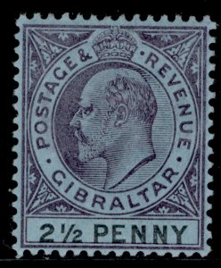 GIBRALTAR EDVII SG49, 2½d dull purple & black/blue, M MINT.