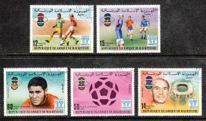 Mauritania Soccer 375-377,C182-C183 CTO VF NH