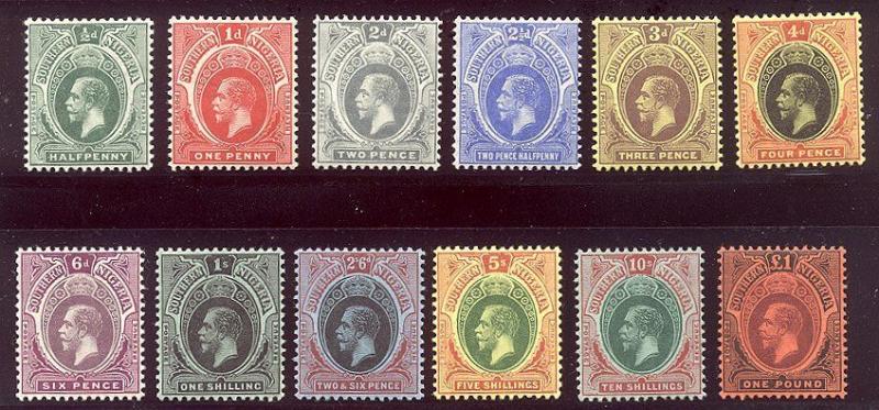 SOUTHERN NIGERIA #45-56 Mint - 1912 KGV Set