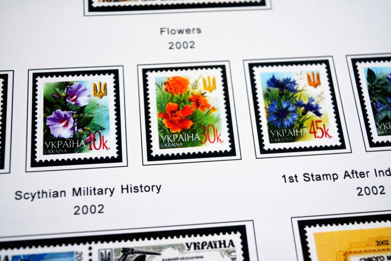 COLOR PRINTED UKRAINE 1992-2010 STAMP ALBUM PAGES (143 illustrated pages)