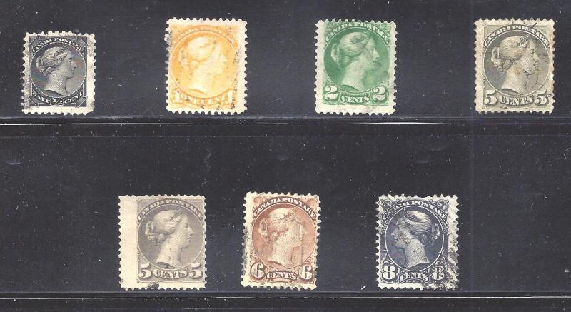 Canada SELECTION OF SMALL QUEENS SCOTT 34/44 USED (BS12368)